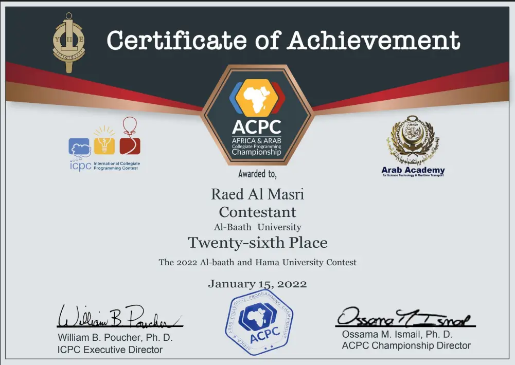 ACM 2021 Certificate